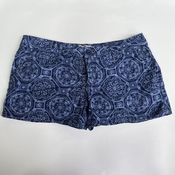 Bebop Shorts Juniors Size 3 Blue Geometric Medallion Print Front & Back Pockets - Picture 1 of 12